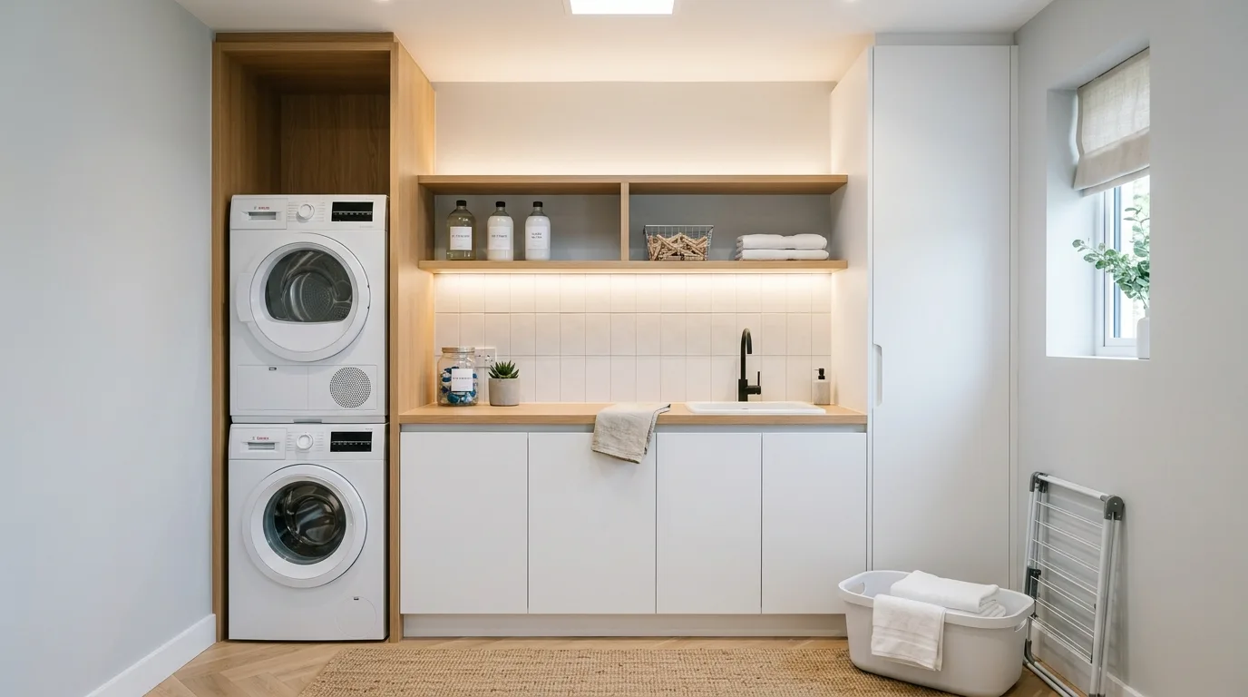 Finish with a layout that supports real routines inspiration for a small laundry room.